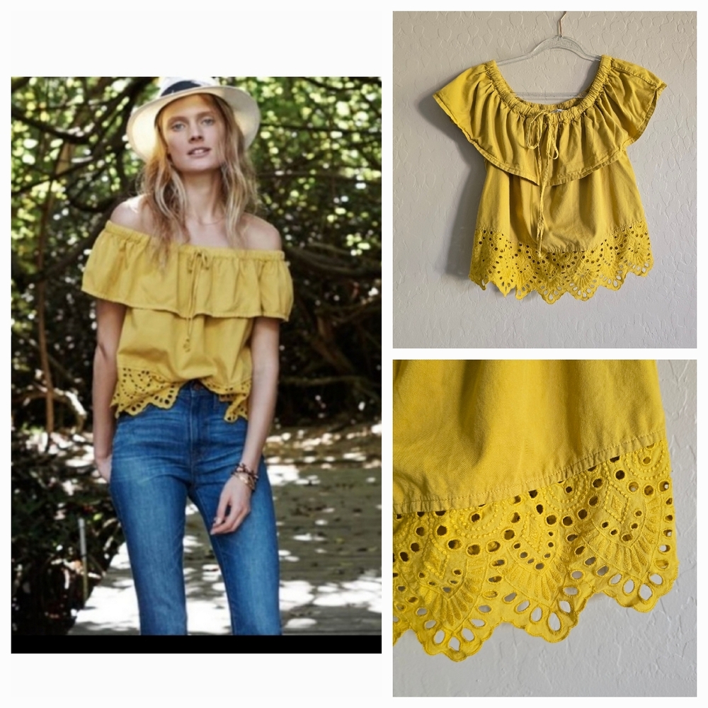 Madewell Eyelet Off the Shoulder Top XS